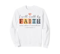 Caminaré por Faith Christian Bible Verse Design Sudadera