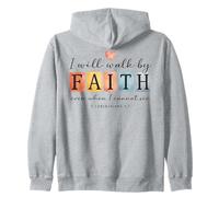 Caminaré por Faith Christian Bible Verse Design Sudadera con Capucha