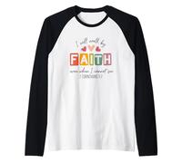 Caminaré por fe aun Cuando no Pueda Ver Camiseta Manga Raglan