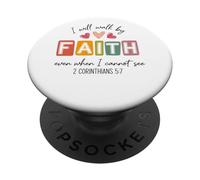 Caminaré por fe aun Cuando no Pueda Ver PopSockets PopGrip Adhesivo
