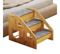 Caminata para mascotas de madera | Madera y algodón, 39,5 x 29 x 34,2 cm, Escalera para perros y gatos pequeños o ancianos | Fácil acceso a sofás y camas, sala de estar, dormitorio, cómoda y