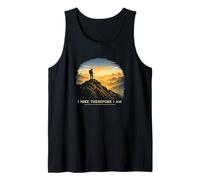 Caminata por lo Tanto Soy Montaña Atardecer Senderista Filosofía Camiseta sin Mangas