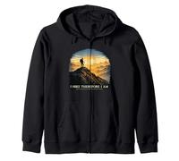 Caminata por lo Tanto Soy Montaña Atardecer Senderista Filosofía Sudadera con Capucha