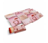 Camino 24 cajas de cerillas XL de 10 cm, caja de cerillas para el día de San Valentín, cajas de cerillas premium, diseño de corazones, cerillas de seguridad (24)