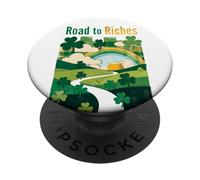 Camino a la Riqueza Irlanda Día de San Patricio irlandés Hombres y Mujeres PopSockets PopGrip Adhesivo