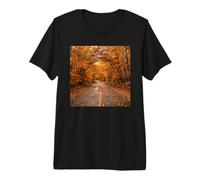 Camino Bosque Otoño Hojas De Otoño Camino sinuoso Esc Camiseta Premium