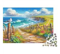 Camino Costero Puzzle de 1000 Piezas Papel para Adultos Paisaje Marino Juego de Puzzle 1000 Piezas Relajante Decoración Regalo para Familia Atención 52x38cm/1000pcs