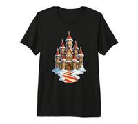 Camino de bastón de Caramelo nevado del Castillo de Navidad Camiseta Premium