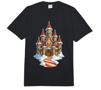 Camino de bastón de Caramelo nevado del Castillo de Navidad Comfort Colors Adult Heavyweight T-Shirt