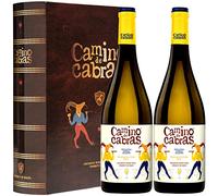 CAMINO DE CABRAS Estuche Vino para Regalar - Vino Blanco Ribeiro - Vino Gallego Gourmet - Vinos Buenos Para Regalar - 2 Botellas x 750 ml - Pack Vino para Regalar