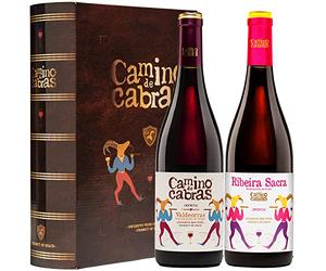 CAMINO DE CABRAS Estuche Vino para Regalar - Vino Tinto Mencia Ribeira Sacra & Valdeorras - Vinos Tintos - Vinos Buenos Para Regalar - 2 Botellas x 750 ml - Producto Gourmet - Pack Vino para Regalar