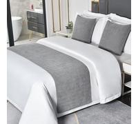 Camino de Cama, Bufanda, Camino de Cama, Toalla de Hotel, Lujo, Alta Gama, Confort, Chenilla, protección para los pies de la Colcha, decoración, hogar, Hotel, Gris | Funda de Almohada * 1 50 x 50 cm