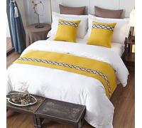 Camino De Cama Corredor De Cama De Lujo De Calidad Ropa De Camas Elegante Y Cómoda Toalla para Camas Protectora De Color Sólido para Decoración Dormitorios Y Hoteles-Yellow||50X50cm Pillowcase*1