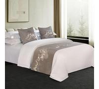 Camino de cama de hotel de lujo, a la moda, cubrecama, bufandas, funda de cama, protección para boda, dormitorio, color gris claro, 50 x 210 cm