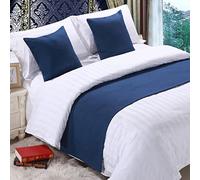Camino De Cama para Los Pies De La Cama, Color Liso, Bufanda De Cama, Antipolvo, Antideslizante, Funda Protectora para Toallas De Pie De Cama, 41 Blue 50 * 180cm for 1.2m Bed