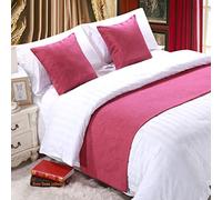 Camino De Cama para Los Pies De La Cama, Color Liso, Bufanda De Cama, Antipolvo, Antideslizante, Funda Protectora para Toallas De Pie De Cama, 23 Pink 50 * 180cm for 1.2m Bed