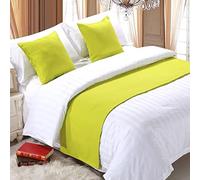 Camino De Cama para Los Pies De La Cama, Color Liso, Bufanda De Cama, Antipolvo, Antideslizante, Funda Protectora para Toallas De Pie De Cama, 12 Green 50 * 180cm for 1.2m Bed