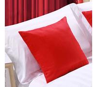 Camino De Cama para Los Pies De La Cama, Color Liso, Bufanda De Cama, Antipolvo, Antideslizante, Funda Protectora para Toallas De Pie De Cama, 19 Red 45 * 45cm Pillowcase x 1