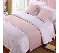Camino de cama rosa de terciopelo de 50 x 210 cm para cama de 1,5 m, toalla de protección de ropa de cama para hotel, dormitorio, boda, decoración de dormitorio
