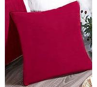 Camino de Cama tamaño King de 50 x 50 cm, Fundas de cojín con núcleo Cuadrado y Cremallera Invisible, para sofá, Silla, Asiento de Coche, Color Rojo