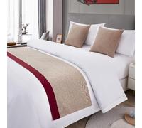 Camino de Cama tamaño King, Funda de cojín de Lino y algodón con núcleo de Almohada, cojín de poliéster para Asiento de Coche, sofá, Silla, Cama, sofá, Color Caqui y Rojo, 45 x 45 cm