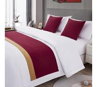 Camino de Cama tamaño King, Funda de cojín de Lino y algodón con núcleo de Almohada, cojín de poliéster para Asiento de Coche, sofá, Silla, Cama, sofá, F-Rojo y Naranja, 45 x 45 cm