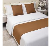 Camino De Cama Y Cojines A Juego Set, No Fading Colcha Color Sólido Decoración del Hogar Pañuelos De Cama Moda Cama Final Toalla Morden Cama Final Mat para Sala De Estar Dormitorio Hotel (Color : 1,