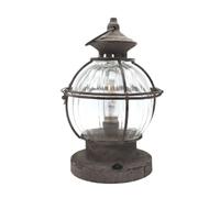 Camino de campaña, linterna de jardín al aire libre para colocar antiguo metal cristal gris 28cm
