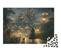 Camino de Castillo Fantasía Nocturna Puzzle de 1000 Piezas Papel para Adultos Ambiente Mágico Juego de Puzzle 1000 Piezas Relajación Decoración Regalo 70x50cm/1000pcs