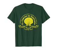 Camino de Finisterre & Muxía - Viera - El Camino de Santiago Camiseta, Hombre, Verde Bosque, S
