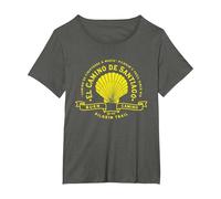 Camino de Finisterre & Muxía - Viera - El Camino de Santiago Camiseta, Mujer Tallas Grandes, Asfalto, 5XL Grande