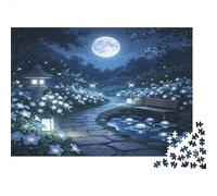Camino de Jardín a la Luz de la Luna Puzzle de 1000 Piezas Papel Puzzle para Adultos Escenario Nocturno Juego de Puzzle 1000 Piezas Relajación Hogar Regalo 70x50cm/1000pcs