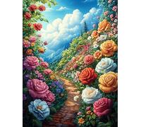 Camino de jardín de Rosas al Atardecer Rompecabezas 1000 Piezas Cartón para Niños Mayores 14 Años Tiempo Libre Actividad Antiestrés Más Vendido Detalle Único Original 1000 PCS
