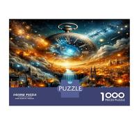 Camino de la Galaxia del Reloj 1000 Piezas Puzzle para Adultos Viaje cósmico Puzzle Clásico, Cochetón Reciclado - Hit De Las Familias, Oficina 70x50cm/1000pcs