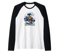 Camino De La Ola Samurai Guerrero Japonés Artes Marciales Océano Camiseta Manga Raglan