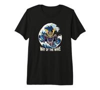 Camino De La Ola Samurai Guerrero Japonés Artes Marciales Océano Camiseta Premium