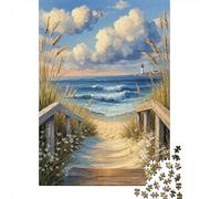 Camino de la Playa al Faro Rompecabezas 1000 Piezas Regalo Familiar Hombre Mujer Adultos DIY Papel Desafío Imposible 38x26cm/1000pcs