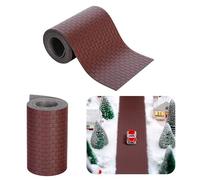 Camino de Ladrillo de Pueblo de Navidad, 9 x 100 cm Camino de Casa de Muñecas, Accesorios de Pueblo de Navidad en Miniatura, Suelo de Casa de Muñecas en Miniatura (Marrón Rojiz)