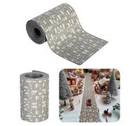 Camino de Ladrillo de Pueblo de Navidad, 9 x 100 cm Camino de Casa de Muñecas, Accesorios de Pueblo de Navidad en Miniatura, Suelo de Casa de Muñecas en Miniatura (Gris)