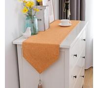 Camino de Mesa 30 40cm Extra Long and Wide Jute Table Runner, Rustic Farmhouse Decor For Dining Table, Perfect For Fall/Thanksgiving/Wedding Table Setting.(Orange,30x310cm)