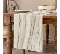 Camino de mesa beige moderno salón camino de mesa primavera manteles individuales 40 x 140 cm rayas mármol fino paño decorativo para mesa de café, fiestas de Navidad, bodas, eventos, mesa de comedor