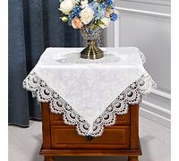 Camino de Mesa Bordado, 1 Pieza de Mantel de Mesa, Funda de Toalla(White)