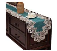 Camino De Mesa Camino De Mesa De Encaje, Mantel para Mesa De Comedor, Balcón, Mueble De TV, Paño Antipolvo, Verde Pavo Real, 40 X 120Cm
