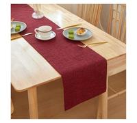 Camino de Mesa Camino de Mesa Lino Grueso, Color sólido, decoración del hogar, Oficina, Conferencia, mesas Comedor, Accesorios(Red,30x210cm)