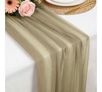 Camino de Mesa Champán de Gasa, 77 X 300 CM Tela de Tul Camino de Mesa de Gasa para Bodas Bohemias, Bautizos, Baby Showers Despedidas de Soltera O Decoració N de la Mesa de la Cocina