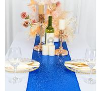 Camino de Mesa con Lentejuelas, Color Azul Real, 170 cm, para Fiesta de cumpleaños, Banquetes, Camino de Mesa Brillante, para Bodas, Acción de Gracias, Halloween, Eventos (30 x 180 cm), Color Azul