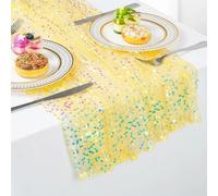 Camino de mesa con lentejuelas, decoración for fiestas, cumpleaños, bodas, cenas, eventos, accesorio brillante for mesa.(Champagne)