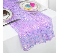 Camino de mesa con lentejuelas, decoración for fiestas, cumpleaños, bodas, cenas, eventos, accesorio brillante for mesa.(Violet)