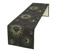 Camino de mesa con sol y luna, tarot místico, decoración de astrología, camino de mesa para cocina, comedor, hogar, fiesta, decoración de 33 x 152 cm