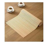 Camino De Mesa De Bambú Simple, Camino de mesa, Tapete de té tejido a mano, manteles individuales sencillos y antideslizantes, adecuados for restaurantes y salones de té.(Beige,59.06x19.69in)